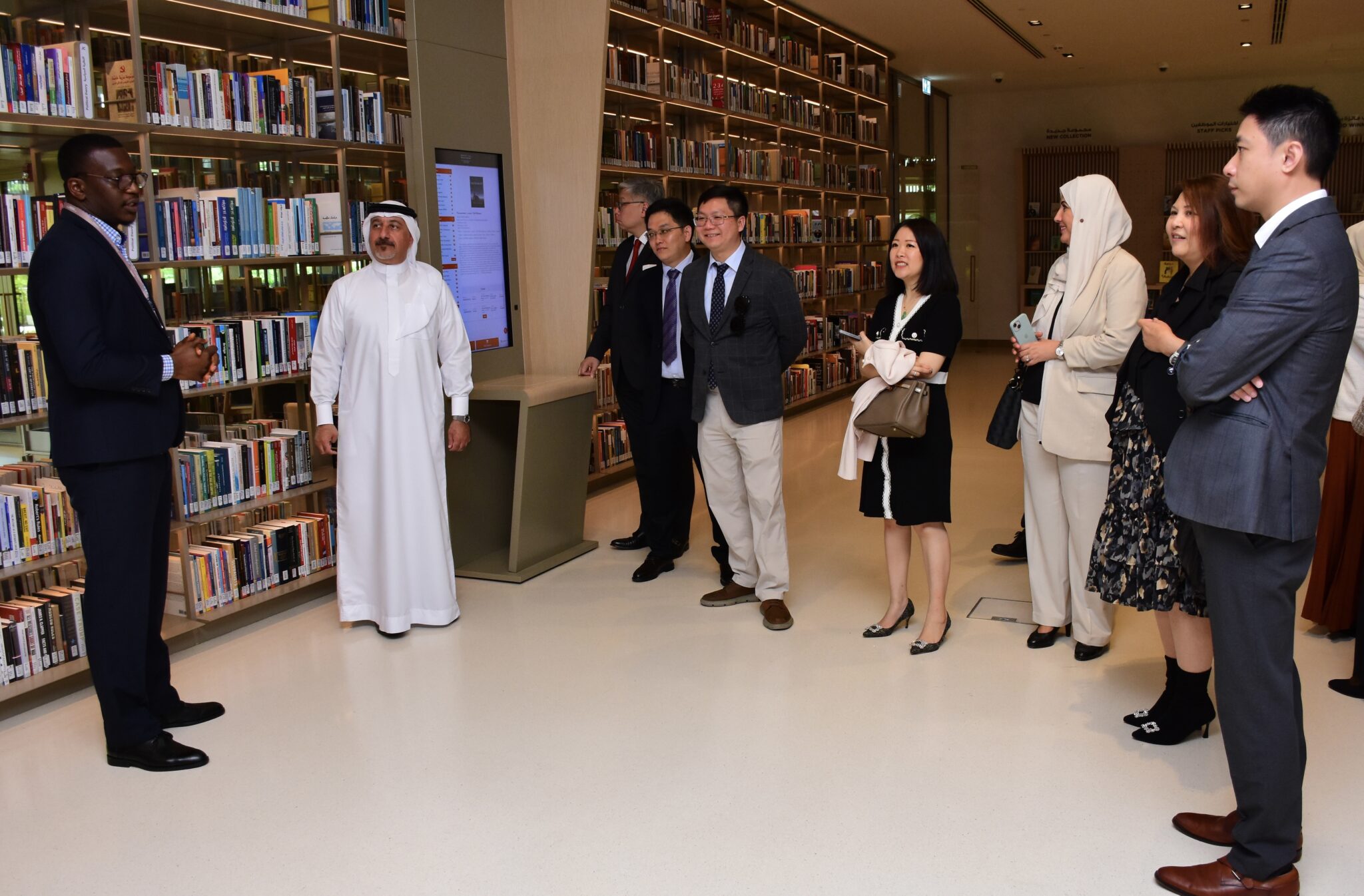 The Invest in Sharjah team guiding the delegation through an enlightening tour of the House of Wisdom